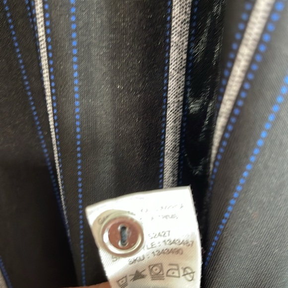 Lily Morgan Striped Top Black White Blue Cap Sleeve Grommet Details Boatneck 1X - Picture 10 of 12